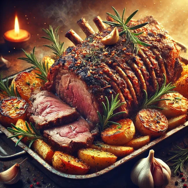 Oven-Baked Lamb with Rosemary & Garlic
