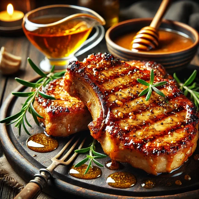 Pork Rib Steaks with Honey & Mustard