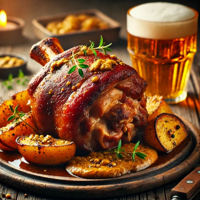 Pork Knuckle with Beer & Mustard